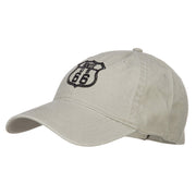 US Route 66 Embroidered Washed Cap