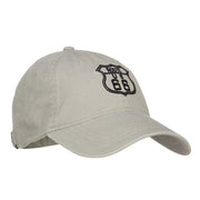 US Route 66 Embroidered Washed Cap