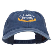 US Army Retired Emblem Embroidered Washed Cap