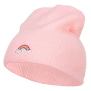 Mini Rainbow Embroidered Short Beanie