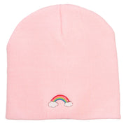 Mini Rainbow Embroidered Short Beanie