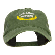 US Army Retired Emblem Embroidered Washed Cap