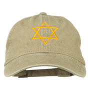 Star of David Embroidered Washed Dyed Cap