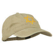 Star of David Embroidered Washed Dyed Cap