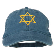 Star of David Embroidered Washed Dyed Cap