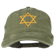 Star of David Embroidered Washed Dyed Cap