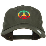 Rasta Peace Symbol Embroidered Unstructured Cap