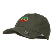 Rasta Peace Symbol Embroidered Unstructured Cap