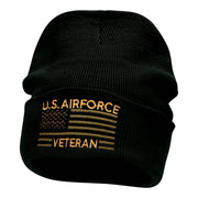 U.S. Airforce Veteran Embroidered Long Knitted Beanie