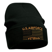 U.S. Airforce Veteran Embroidered Long Knitted Beanie