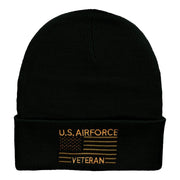 U.S. Airforce Veteran Embroidered Long Knitted Beanie