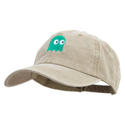 Cute Green Ghost Logo Cotton Twill Premium Pigment Dyed Cap - Khaki OSFM