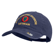 U.S. Army 24th Infantry Division Embroidered Washed Solid Pigment Dyed Cotton Twill Brass Buckle Cap - Navy OSFM