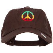 Rasta Peace Symbol Embroidered Unstructured Cap