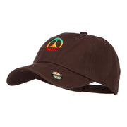 Rasta Peace Symbol Embroidered Unstructured Cap