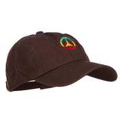 Rasta Peace Symbol Embroidered Unstructured Cap