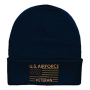 U.S. Airforce Veteran Embroidered Long Knitted Beanie