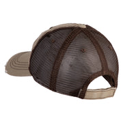 Succulent Arrangement Embroidered Low Profile Special Cotton Mesh Cap - Khaki-Brown OSFM