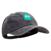 Cute Green Ghost Logo Cotton Twill Premium Pigment Dyed Cap - Black OSFM