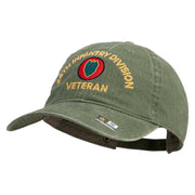 U.S. Army 24th Infantry Division Embroidered Washed Solid Pigment Dyed Cotton Twill Brass Buckle Cap - Olive OSFM