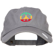 Rasta Peace Symbol Embroidered Unstructured Cap