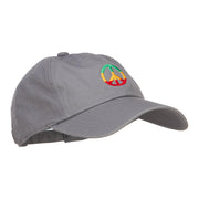 Rasta Peace Symbol Embroidered Unstructured Cap