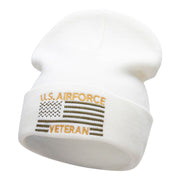 U.S. Airforce Veteran Embroidered Long Knitted Beanie