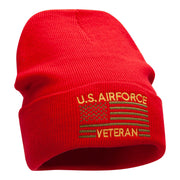 U.S. Airforce Veteran Embroidered Long Knitted Beanie