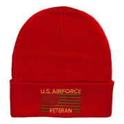 U.S. Airforce Veteran Embroidered Long Knitted Beanie