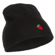 Mini Strawberry Embroidered Short Beanie