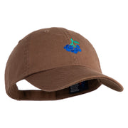 Blueberries Embroidered Low Profile Pet Spun Washed Cap - Brown OSFM