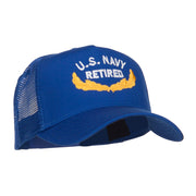 US Navy Retired Emblem Embroidered Mesh Cap