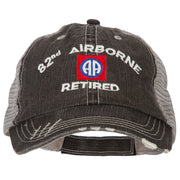 US Army 82nd Airborne Retired Embroidered Low Profile Cotton Mesh Cap