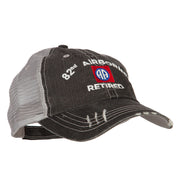 US Army 82nd Airborne Retired Embroidered Low Profile Cotton Mesh Cap