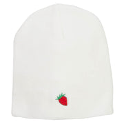 Mini Strawberry Embroidered Short Beanie