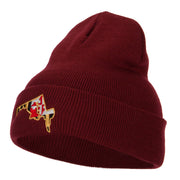 Maryland State Flag Map Embroidered Long Beanie