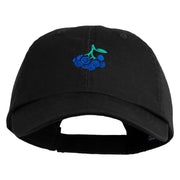 Blueberries Embroidered Low Profile Pet Spun Washed Cap - Black OSFM