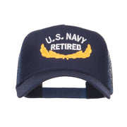 US Navy Retired Emblem Embroidered Mesh Cap