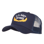 US Navy Retired Emblem Embroidered Mesh Cap