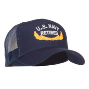 US Navy Retired Emblem Embroidered Mesh Cap