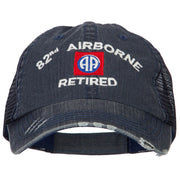 US Army 82nd Airborne Retired Embroidered Low Profile Cotton Mesh Cap