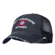 US Army 82nd Airborne Retired Embroidered Low Profile Cotton Mesh Cap