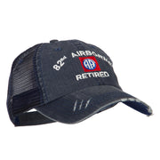 US Army 82nd Airborne Retired Embroidered Low Profile Cotton Mesh Cap