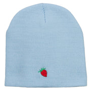 Mini Strawberry Embroidered Short Beanie