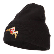 Maryland State Flag Map Embroidered Long Beanie