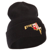 Maryland State Flag Map Embroidered Long Beanie