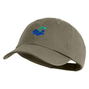 Blueberries Embroidered Low Profile Pet Spun Washed Cap - Olive OSFM