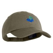 Blueberries Embroidered Low Profile Pet Spun Washed Cap - Olive OSFM