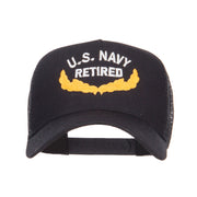 US Navy Retired Emblem Embroidered Mesh Cap