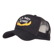 US Navy Retired Emblem Embroidered Mesh Cap